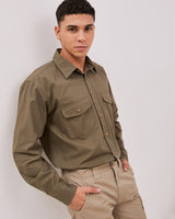 Men's Green Long Sleeve Regular Shirt