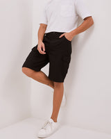 Black Bermuda Cargo Shorts