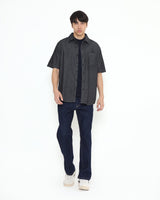Men's Black Denim Long Sleeve Shirt