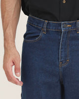 Men's Dark Blue Denim Straight Fit Jeans