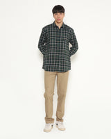 Men's Green Plaid Long Sleeve Shirt