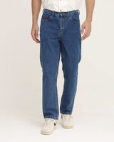 Men's Straight Fit Blue Denim Jeans