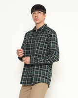 Men's Green Plaid Long Sleeve Shirt