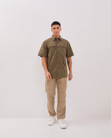 Green Short Sleeve Regular Shirt For Men