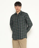 Men's Green Plaid Long Sleeve Shirt