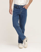 Men's Straight Fit Blue Denim Jeans