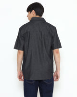 Men's Black Denim Long Sleeve Shirt