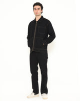 Men's Black Casual Canvas Harrington Jacket
