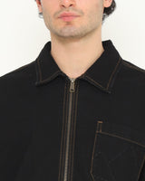 Men's Black Casual Canvas Harrington Jacket