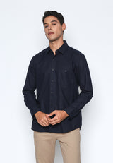 Navy Cotton Linen Shirt