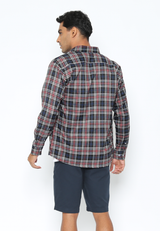 Men's Long Sleeve Striped Plaid Flannel Shirt