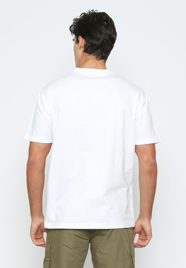 Men'S Short Sleeve Plain White T-Shirt With Front Pocket