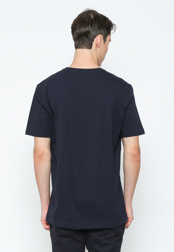 Men's Navy Print Short Sleeve T-Shirt