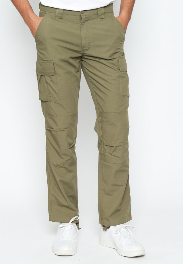 Men'S Regular Cut Green Cargo Pants