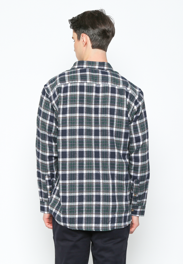 Men's Navy Long Sleeve Flannel Shirt