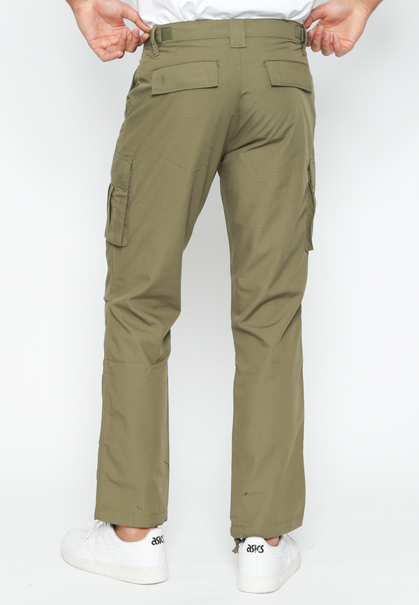 Men'S Regular Cut Green Cargo Pants