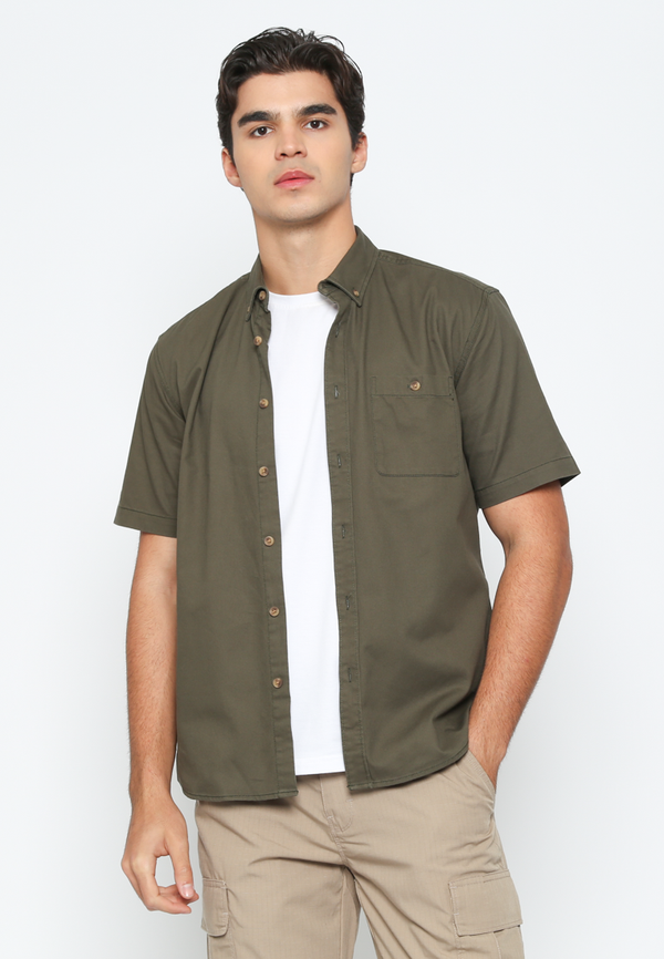 Men'S Green Short Sleeve Shirt