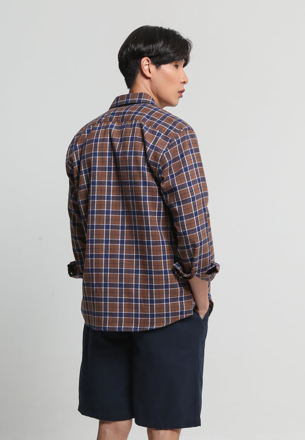 Brown Checks Relaxed Shirt