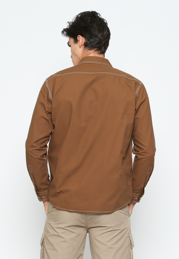 Men's Brown Long Sleeve Shirt