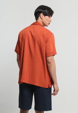 Orange Relaxed Fit Cuban Shirt