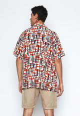 Khaky Abstract Pattern Cuban Shirt