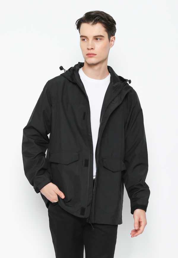 Black Casual Outdoor Jacket For Men