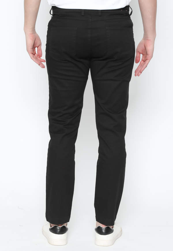 Men's Black Casual Chinos Long Pants