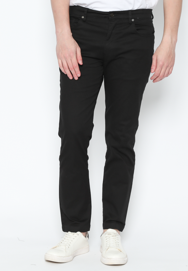 Men's Black Casual Chinos Long Pants