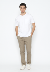 Men's White Plain T-Shirt With Pocket