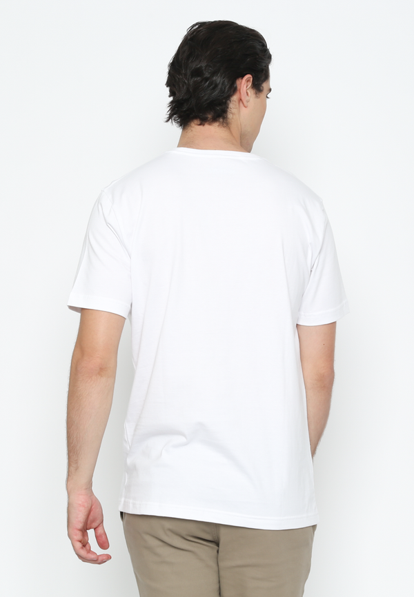 Men's White Plain T-Shirt With Pocket