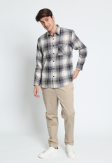 Navy Checked Flannel Shirt