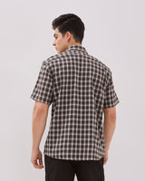 Men's Gray Short Sleeve Flannel Shirt