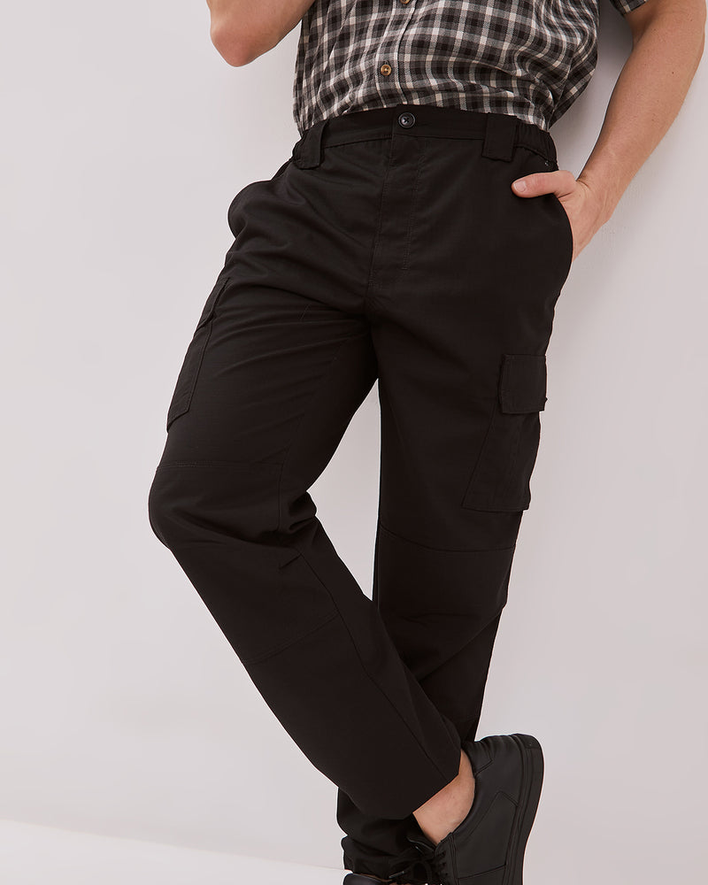 Men's Black Ripstop Cargo Trousers