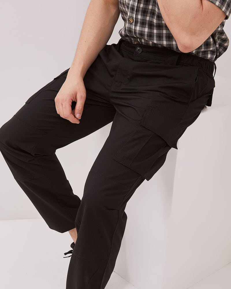Men's Black Ripstop Cargo Trousers