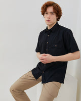 Men's Black Casual Short Sleeve Shirt