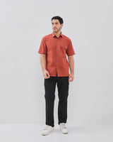 Regular Short Sleeve Vented Shirt Red