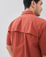 Regular Short Sleeve Vented Shirt Red