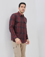 Regular Long Sleeve Flannel Shirt Red