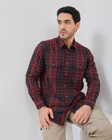 Regular Long Sleeve Flannel Shirt Red