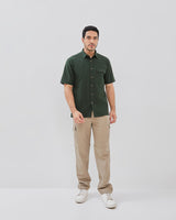 Green Vented Short Sleeve Regular Shirt