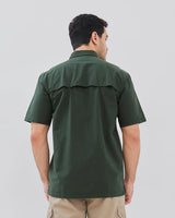 Green Vented Short Sleeve Regular Shirt