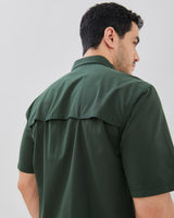 Green Vented Short Sleeve Regular Shirt