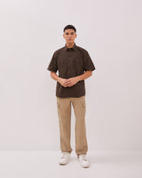 Men's Brown Short Sleeve Shirt