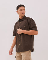 Men's Brown Short Sleeve Shirt