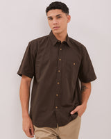 Men's Brown Short Sleeve Shirt