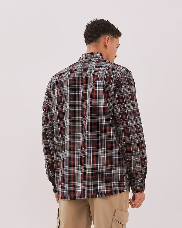 Men's Black Flannel Short Sleeve Shirt