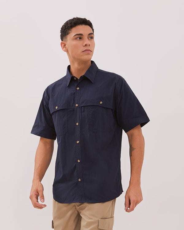 Navy Short Sleeve Shirt For Men