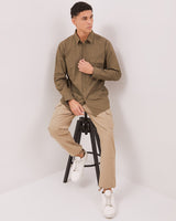 Men's Olive Green Long Sleeve Shirt