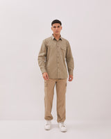 Men's Cream Long Sleeve Shirt