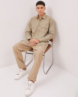 Men's Cream Long Sleeve Shirt